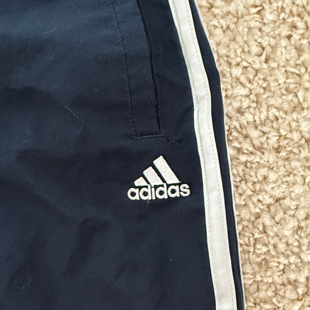 adidas navy Jogger Pants with White Three Stripes